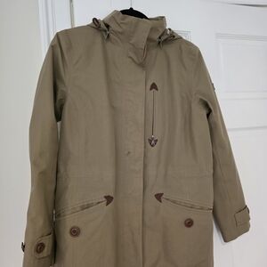 Aigle Tan Women's Hooded Rain Jacket - Size 38 / Size 8 US